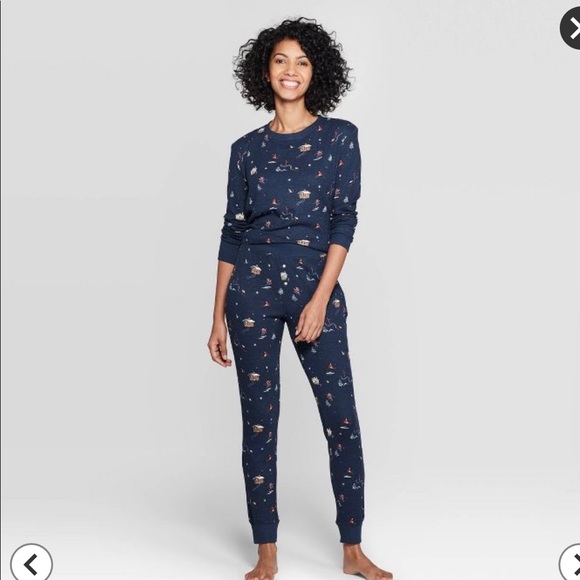 stars above | Intimates & Sleepwear | Stars Above Ski Print Thermal Pajama Set Nwt | Poshmark